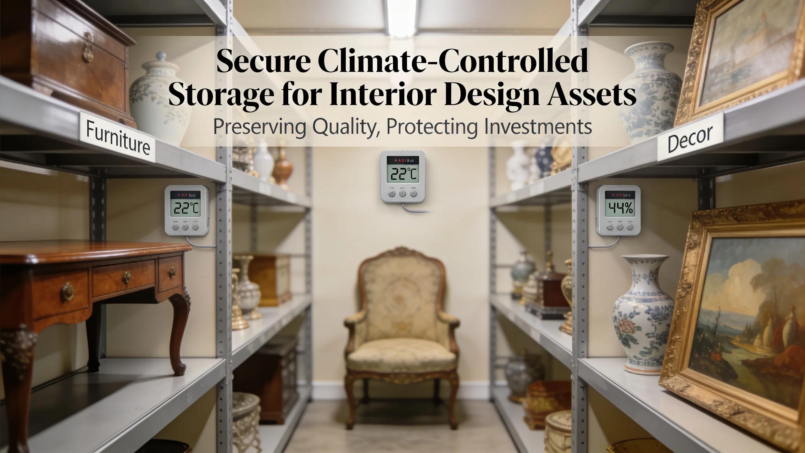 Climate-controlled storage facility showcasing high-value furniture organized efficiently