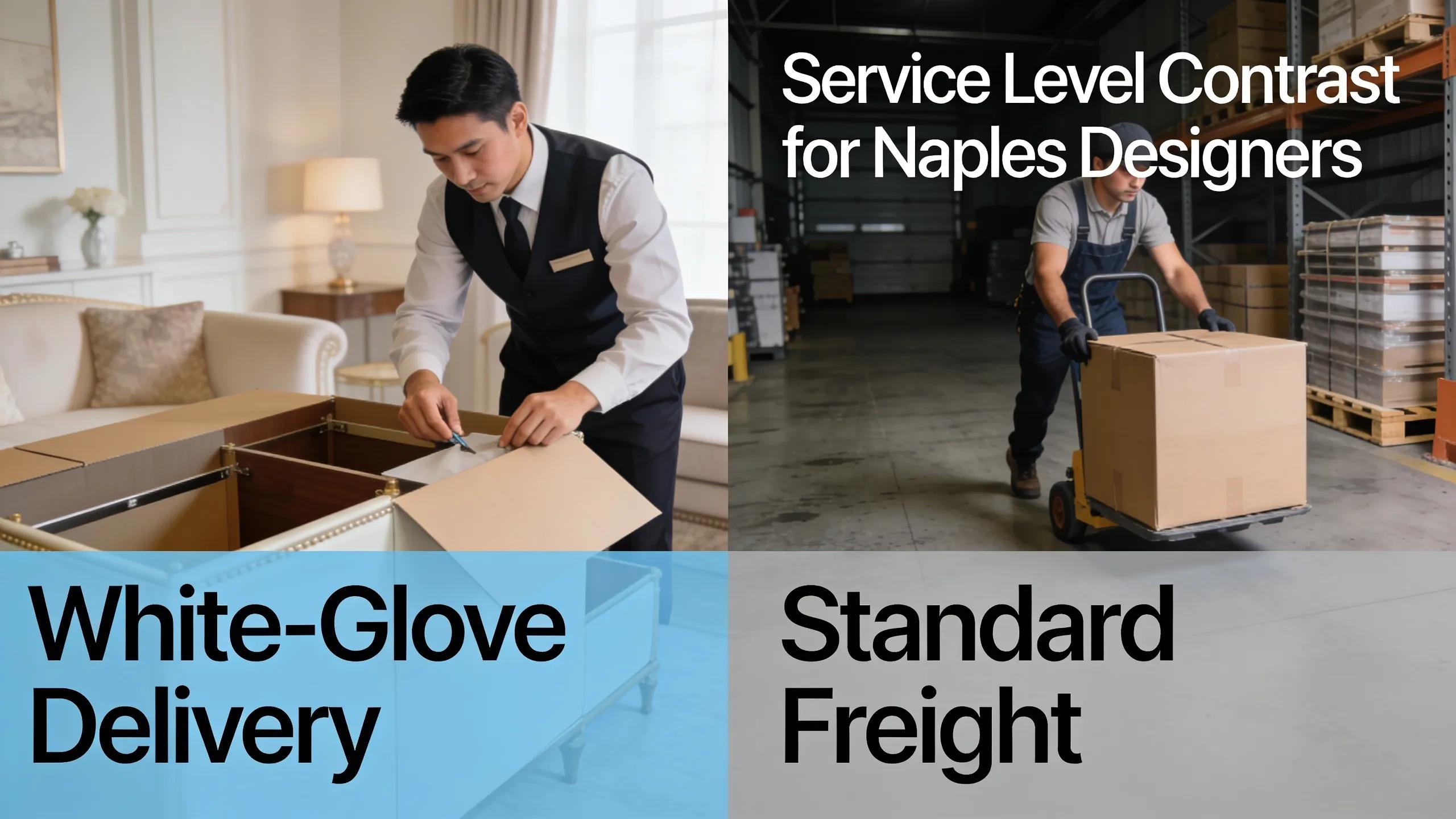 Comparison of white-glove delivery and standard freight services for furniture