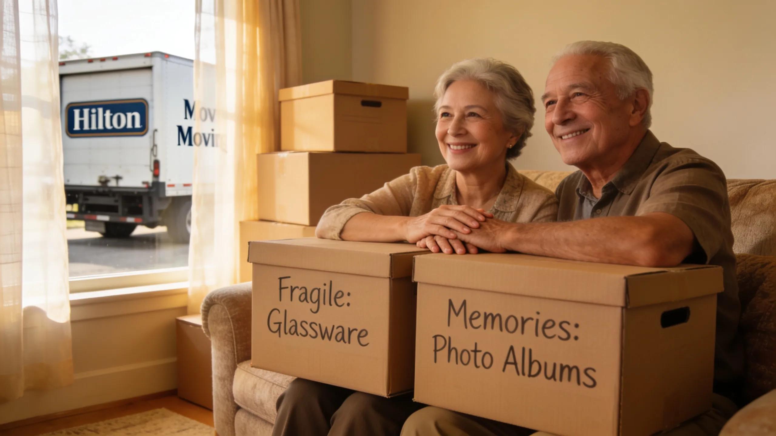 Satisfied seniors sharing positive experiences about Hilton Moving services, highlighting customer testimonials and trust